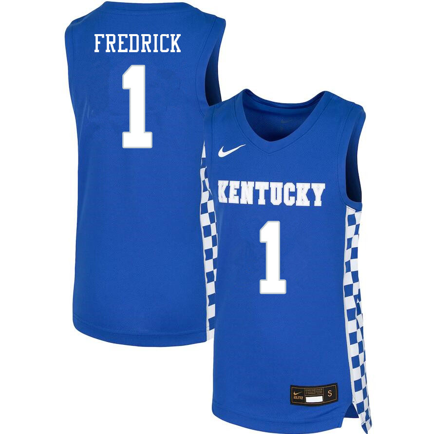 Men #1 CJ Fredrick Kentucky Wildcats College Basketball Jerseys Sale-Blue